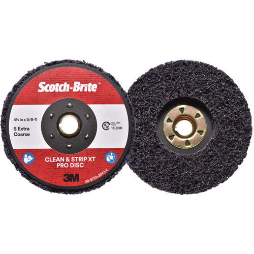 Disque  Clean and Strip  XT Pro Scotch-Brite, 4-1/2" dia., Grain Extra grossier, Carbure de silicium Equipex