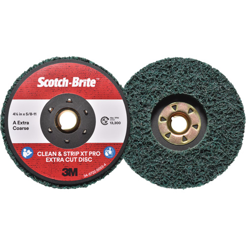 Scotch-Brite Clean & Strip XT Pro Extra Cut Disc, 4-1/2" Dia., Extra Coarse Grit, Aluminum Oxide Equipex