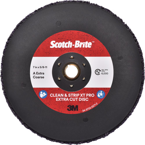 Scotch-Brite Clean & Strip XT Pro Extra Cut Disc, 7" Dia., Extra Coarse Grit, Aluminum Oxide Equipex