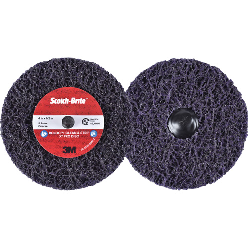 Scotch-Brite Roloc+ Clean & Strip XT Pro Disc, 4" Dia., Extra Coarse Grit, Silicon Carbide Equipex