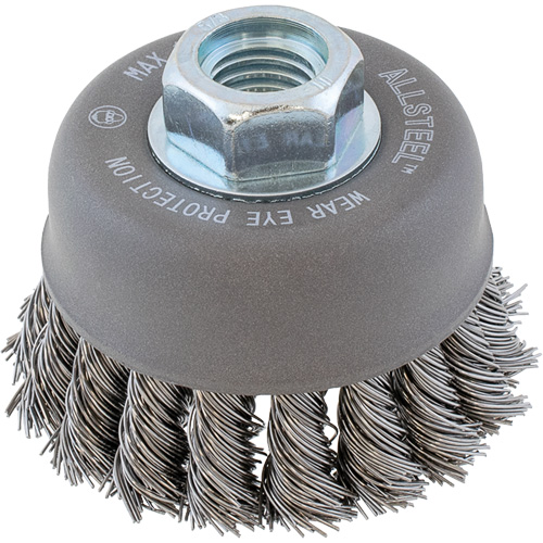 ALLSTEEL Wire Brush, 3" Dia. x 5/8"-11 Arbor Equipex