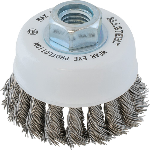 ALLSTEEL Wire Brush, 3" Dia. x 5/8"-11 Arbor Equipex