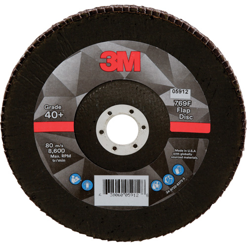 Disque &agrave; lamelles &agrave; changement rapide 769F, 7" x 7/8", Type 29, Grain 40+, Oxyde d'aluminium/C&eacute;ramique Equipex