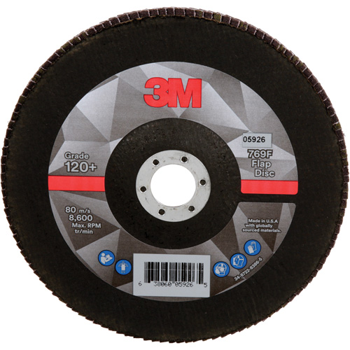 Disque &agrave; lamelles &agrave; changement rapide 769F, 7" x 7/8", Type 27, Grain 120+, Oxyde d'aluminium/C&eacute;ramique Equipex