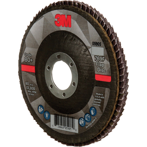 769F Quick Change Flap Disc, 4-1/2" x 7/8", Type 27, 80+ Grit, Ceramic Equipex
