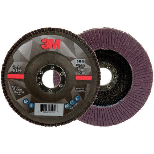769F Quick Change Flap Disc, 5" x 7/8", Type 27, 80+ Grit, Ceramic Equipex