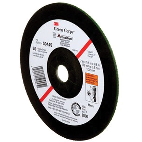 Meule &agrave; moyeu d&eacute;port&eacute; Green Corps, 7" x 1/8", Arbre 7/8", C&eacute;ramique, Type 27 Equipex
