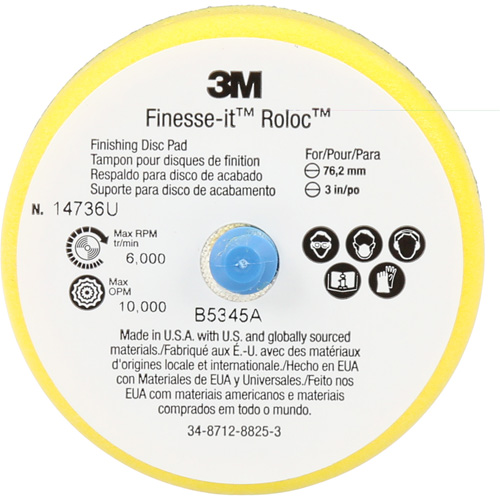 Tampon de finition pour disque Finesse-It Roloc, 3" dia. Equipex