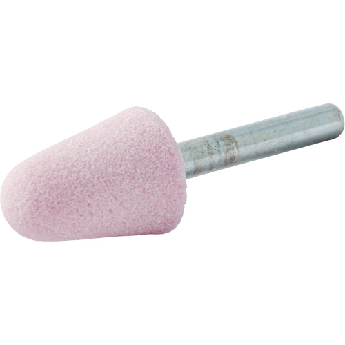 Vitrified Bond Mounted Point, A5, Aluminum Oxide, 3/4" Dia., 1-1/8" L, 80 Grit Equipex