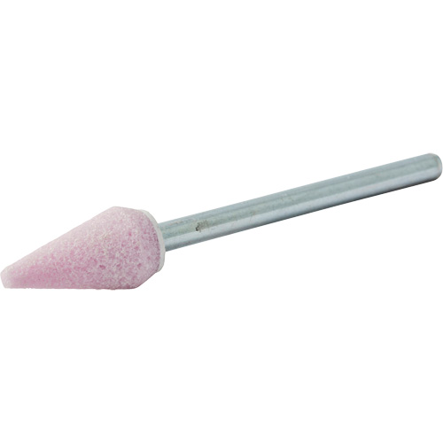 Vitrified Bond Mounted Point, B53, Aluminum Oxide, 5/16" Dia., 5/8" L, 80 Grit Equipex