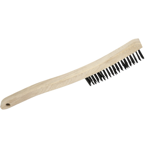 3LH Hand Scratch Brush, Carbon Steel, 3 x 19 Wire Rows, 13-3/4" Long Equipex