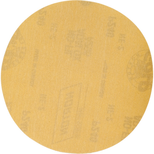 Disque de ponçage en papier H&L Gold Reserve A296 avec trous d'aspiration, dia 6", Grain 240, Oxyde d'aluminium, Poids C Equipex