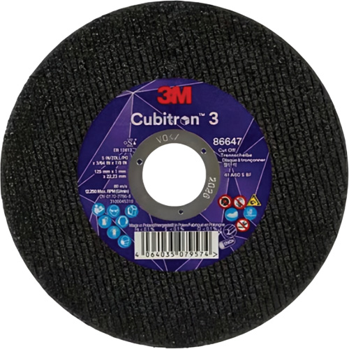 Cubitron 3 Cutting Disc, 5" x 9/32", 3/8" Arbor, Type 41 Equipex