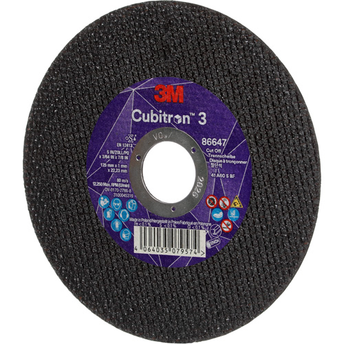 Cubitron 3 Cutting Disc, 5" x 9/32", 3/8" Arbor, Type 41 Equipex