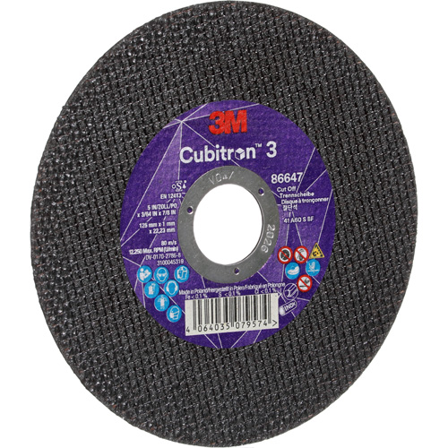 Cubitron 3 Cutting Disc, 5" x 9/32", 3/8" Arbor, Type 41 Equipex