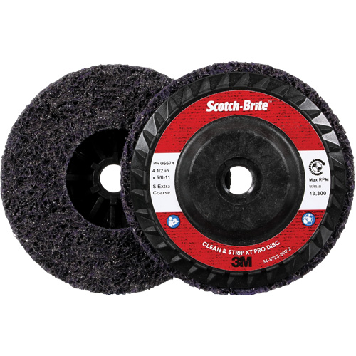 Disque Clean and Strip XT Pro XO-DC Scotch-Brite, 4-1/2" dia., Grain Extra grossier, Carbure de silicium Equipex
