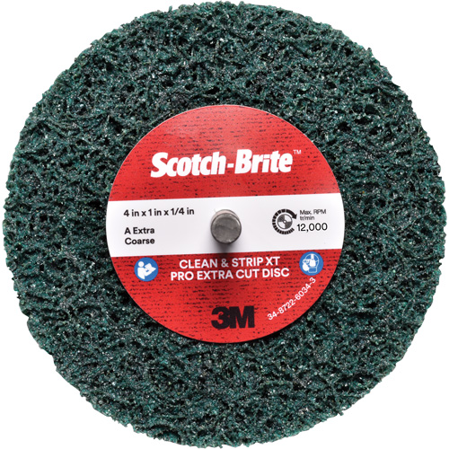 Disque Clean and Strip XT Pro Extra Cut Disc XC-DC Scotch-Brite, 4" dia., Grain Extra grossier, Oxyde d'aluminium Equipex