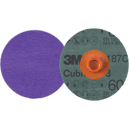 Disque en fibre Roloc Cubitron 3, 4" dia., Grain 60+, C&eacute;ramique Equipex