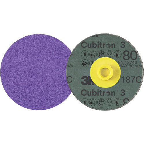 Cubitron 3 Roloc Fibre Disc, 4" Dia., 80+ Grit, Ceramic Equipex