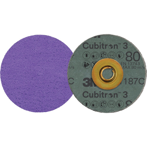 Cubitron 3 Roloc Fibre Disc, 3" Dia., 80+ Grit, Ceramic Equipex