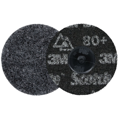 Meule robuste pour le conditionnement de pr&eacute;cision des surfaces Scotch-Brite Roloc, HD-DR, 3" dia., Grain 80+, C&eacute;ramique Equipex