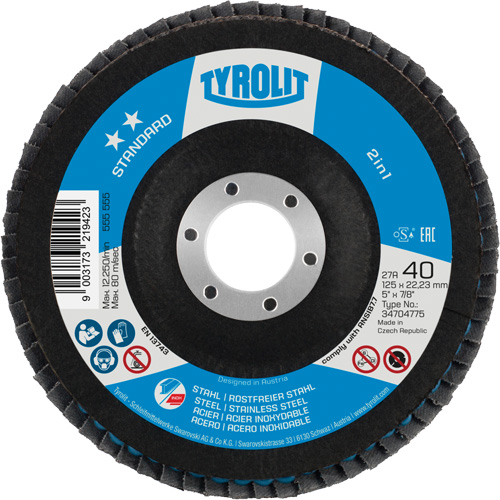 Disque &agrave; lamelles 2-en-1, 5" x Type 27A, Grain 60 Equipex