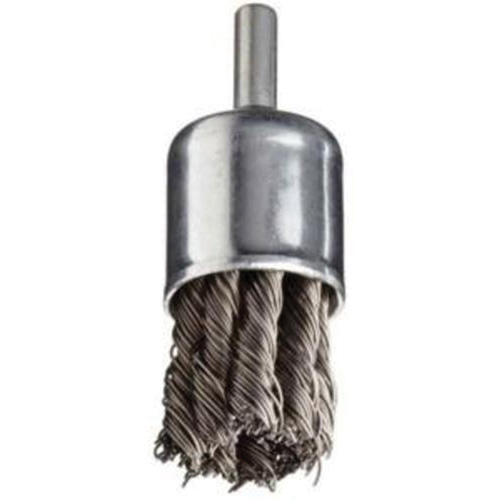 Stem Mounted Knotted Wire Brush, 1" Dia. x 1/4" Arbor Equipex