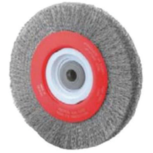 Crimped Bench Wheel, 8" Dia., 0.014" Fill, 1/2"-2 Arbor Equipex