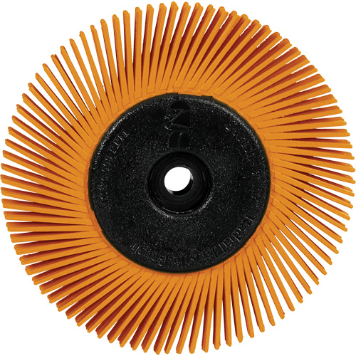 Brosse radiale en soies de pr&eacute;cision type A PN-RB avec adaptateur Scotch-Brite , C&eacute;ramique, Grain 80+, 6" dia. Equipex