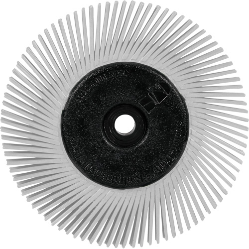 Brosse radiale en soies de pr&eacute;cision type A PN-RB avec adaptateur Scotch-Brite , C&eacute;ramique, Grain 120+, 6" dia. Equipex