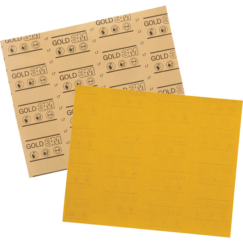 Feuille abrasive dor&eacute;e 12541, 9" x 11", Grain 320, Oxyde d'aluminium Equipex