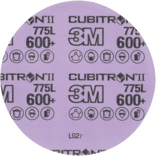 Cubitron II Hookit Film Disc, 5" Dia., 600+ Grit, Ceramic, 3 mil Equipex