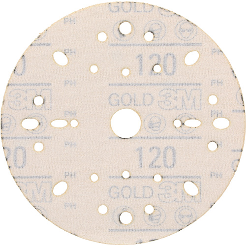Disque abrasif dor&eacute; Hookit, dia 6", Grain 120, Oxyde d'aluminium, Poids C Equipex