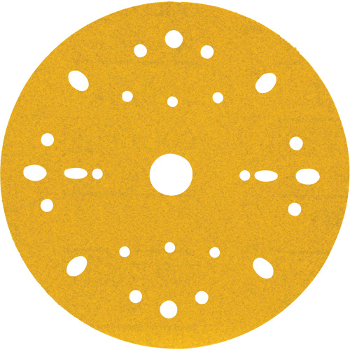 Disque abrasif dor&eacute; Hookit, dia 6", Grain 180, Oxyde d'aluminium, Poids C Equipex