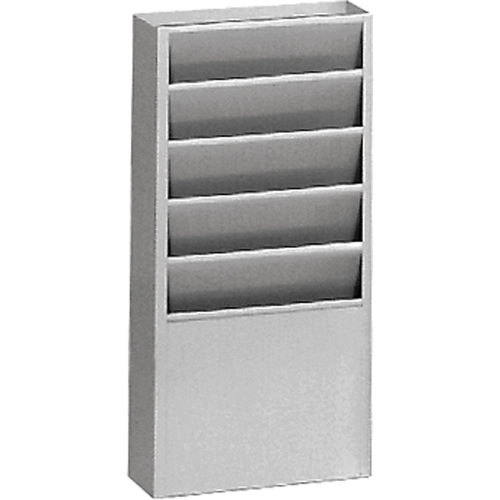 Literature Storage Racks, Stationary, 5 Slots, Steel, 9-3/4" W x 4-1/8" D x 21" H Equipex