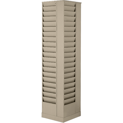 Literature Storage Racks, Rotating, 23 Slots, Steel, 14-1/8" W x 14-1/8" D x 66" H Equipex