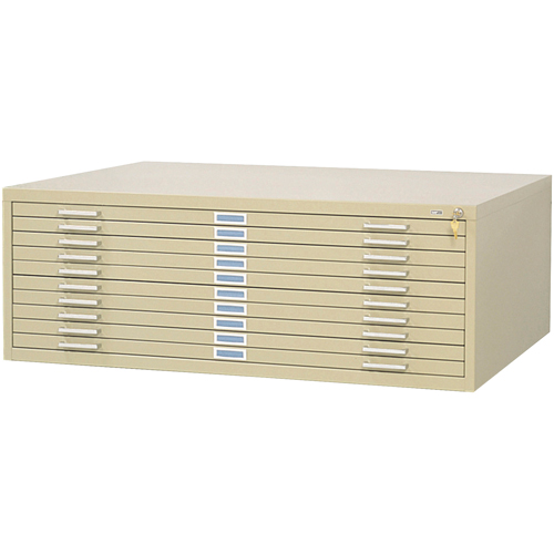 Classeurs en acier pour plans, 10 Tiroirs, 46-3/8" la x 35-3/8" p x 16-1/2" h Equipex