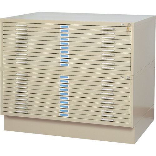 Classeurs en acier pour plans, 10 Tiroirs, 46-3/8" la x 35-3/8" p x 16-1/2" h Equipex