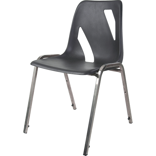 Chaise empilable, Vinyle, Hauteur 31", Capacit&eacute; 275 lb, Noir Equipex