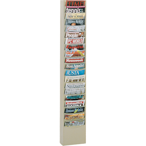 Porte-documents, Mural, 20 fentes, Acier, 9-3/4" la x 4-1/8" p x 58" h Equipex