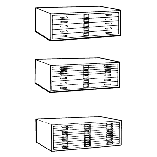 Classeurs en acier pour plans, 5 Tiroirs, 40-3/8" la x 29-3/8" p x 16-1/2" h Equipex