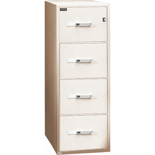 Classeurs &agrave; l'&eacute;preuve du feu, Acier, 4 tiroirs, 19-3/4" la x 31" p x 54" h, Beige Equipex