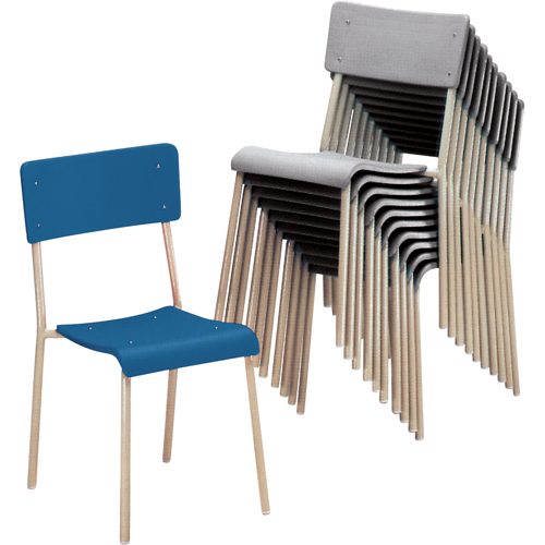 Ventura Stacking Chair, Plastic, Blue Equipex