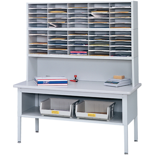 E-z Sort&reg; Mailroom Furniture-sorting Tables With Shelf-base Table With Shelf, 60" W x 28" D x 36" H, Laminate Equipex