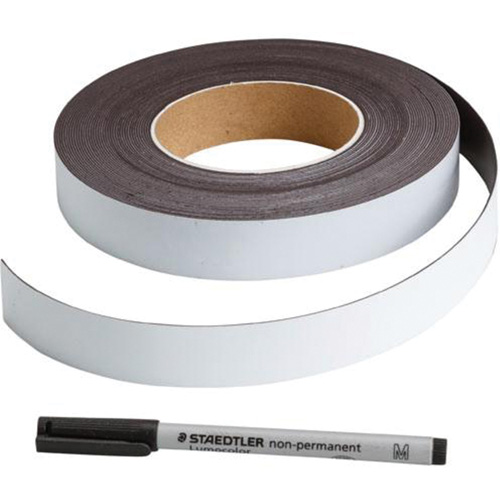 &eacute;tiquette magn&eacute;tique inscriptible, Magn&eacute;tique, 600" lo x 1" la Equipex