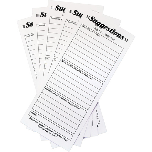 Boîtes &agrave; suggestions - Cartes de suggestions, 25 cartes/pqt Equipex