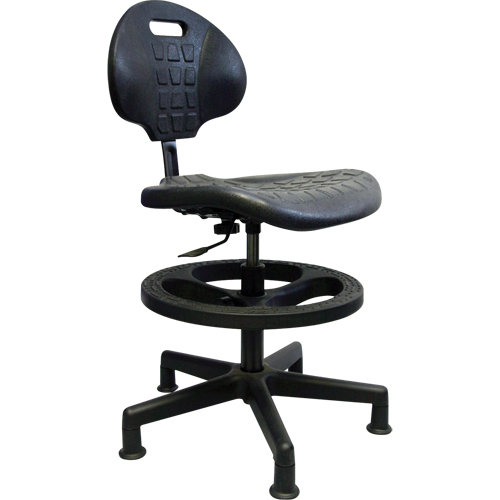 Si&egrave;ges ergonomiques robustes, Polyur&eacute;thane, Noir, Capacit&eacute; 250 lb Equipex