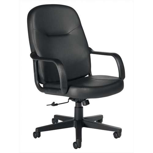 Office Chairs, Leather, Black Equipex