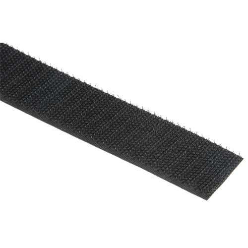 Bande d'attaches, Crochet, 50 vg x 1", Cousu, Noir Equipex