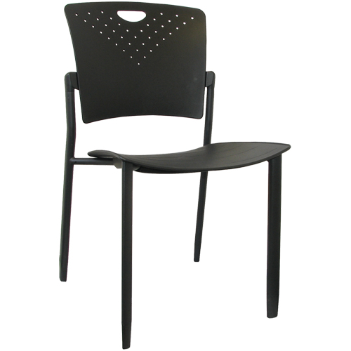 MaxX StaxX Stackable Chairs, Polypropylene, 17-1/4" High, 275 lbs. Capacity, Black Equipex